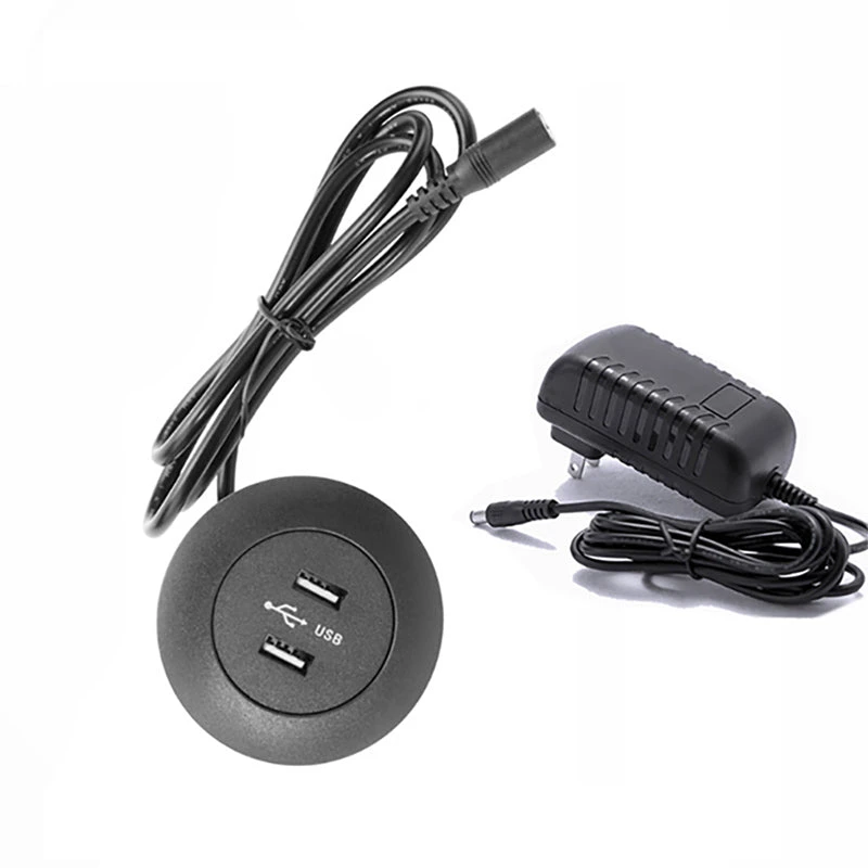 DIY Mounted Furniture USB Charging Port 5V 2A Dual USB With Power Adapter 3 DIY Mounted Furniture USB Charging Port 5V 2A Dual USB With Power Adapter