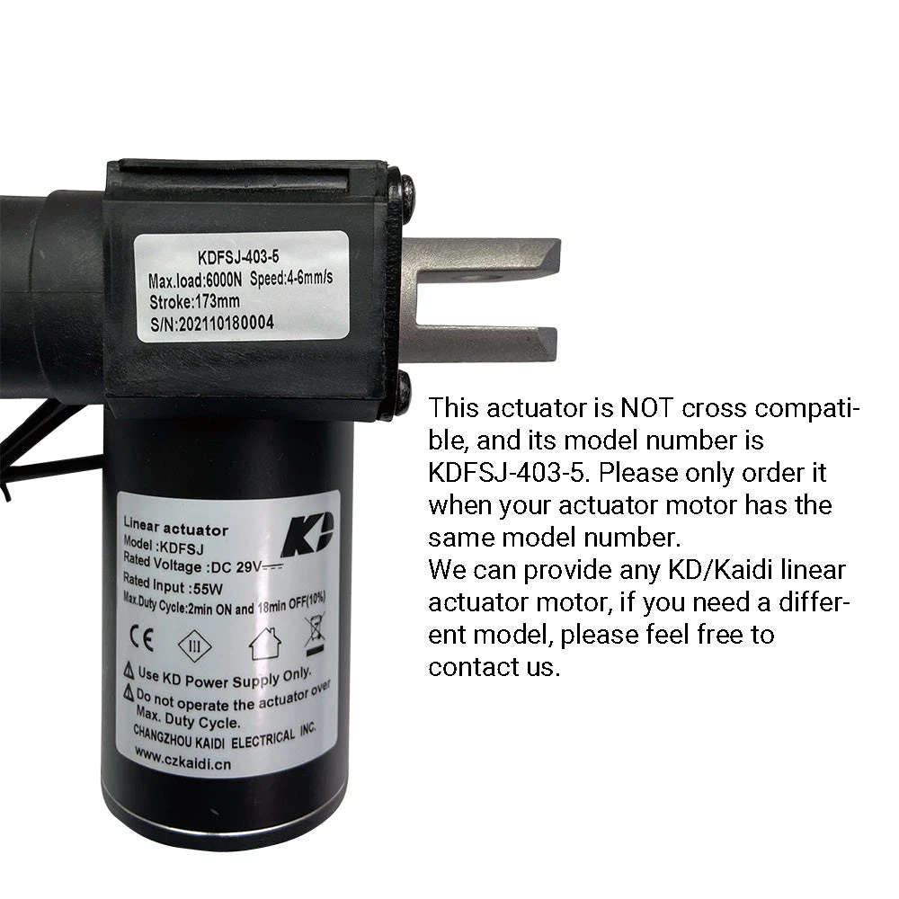Kaidi KDFSJ-403-5 Linear Actuator Motor For Recliner/Lift Chair 4 Kaidi KDFSJ-403-5 Linear Actuator Motor For Recliner/Lift Chair - Image 2