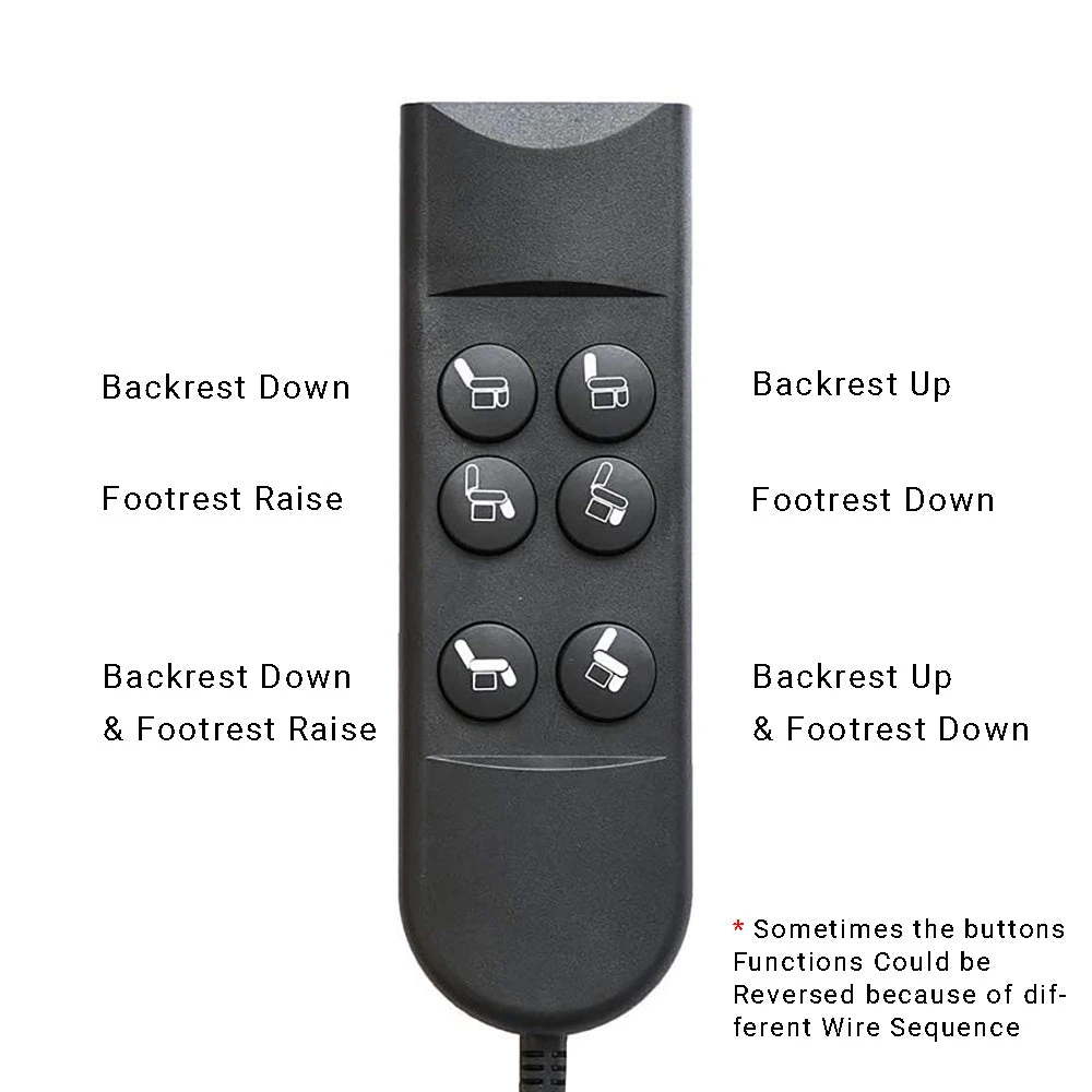 6 Button 5 Pin Remote Handset Controller For Recliners/Lift Chairs With 2 Motors 4 6 Button 5 Pin Remote Handset Controller For Recliners/Lift Chairs With 2 Motors - Image 2