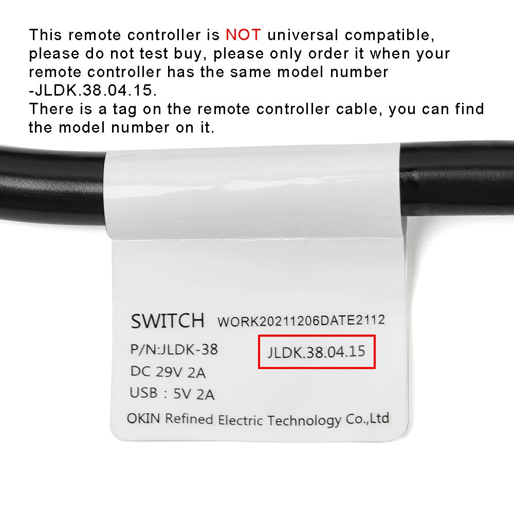 OKIN JLDK.38.04.15 7 Button 7 Pin Remote Controller For Recliner With USB 4 OKIN JLDK.38.04.15 7 Button 7 Pin Remote Controller For Recliner With USB - Image 2