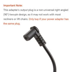 Right Angled Power Cord YH-K290020-C For Power Recliner Or Lift Chair, 29V 2A -Life Easy Supply 3X4A2093