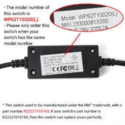 RMT R22231010160/WPS2T10020(L) 2 Button Switch For Recliner/Lift Chair -Life Easy Supply 3X4A8713