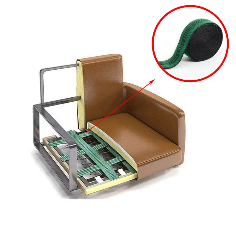 27 Yard Green Upholstery Elastic Webbing Stretch Band For Sofa Couch Recliner 2'' Width 4 27 Yard Green Upholstery Elastic Webbing Stretch Band For Sofa Couch Recliner 2'' Width - Image 2