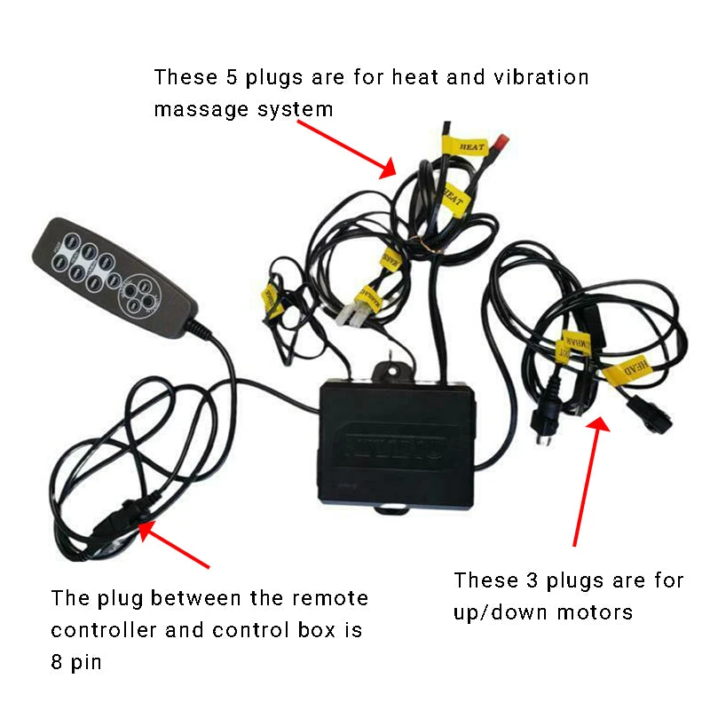 MLSK91-A1 Remote Controller For Recliner Chairs 11 Buttons 8 Pin Plug W/USB & Control Box 6 MLSK91-A1 Remote Controller For Recliner Chairs 11 Buttons 8 Pin Plug W/USB & Control Box - Image 4