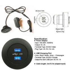 DIY Mounted Furniture USB Charging Port 5V 2A Dual USB With Power Adapter 13 DIY Mounted Furniture USB Charging Port 5V 2A Dual USB With Power Adapter -Life Easy Supply 4 8d68bd45 6a9c 48f8 862a f63842efbbfd