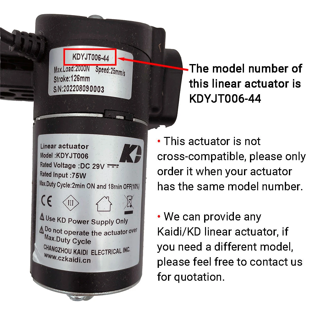 Kaidi KDYJT006-44 Linear Actuator Motor For Recliner 4 Kaidi KDYJT006-44 Linear Actuator Motor For Recliner - Image 2