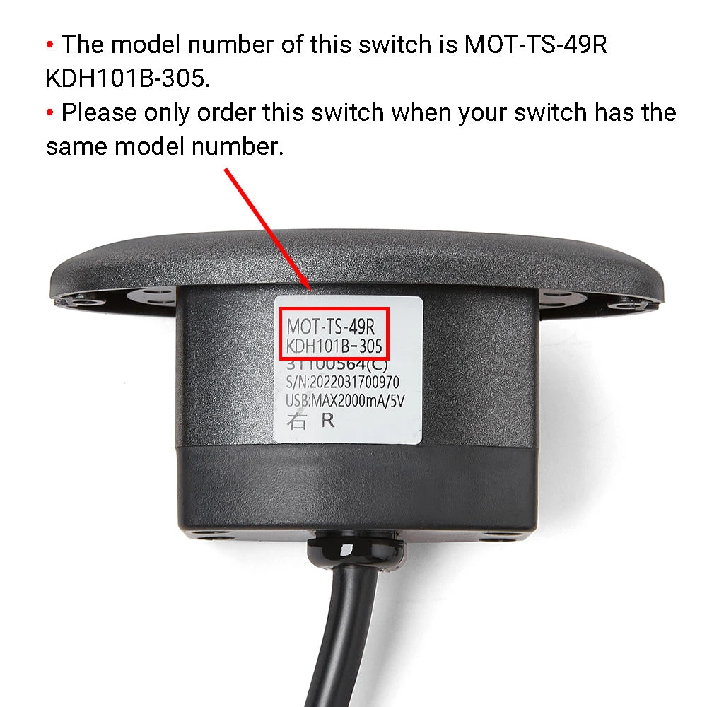 MOT-TS-49R KDH101B-305 2 Button Switch For Recliner/Lift Chair With USB 4 MOT-TS-49R KDH101B-305 2 Button Switch For Recliner/Lift Chair With USB - Image 2