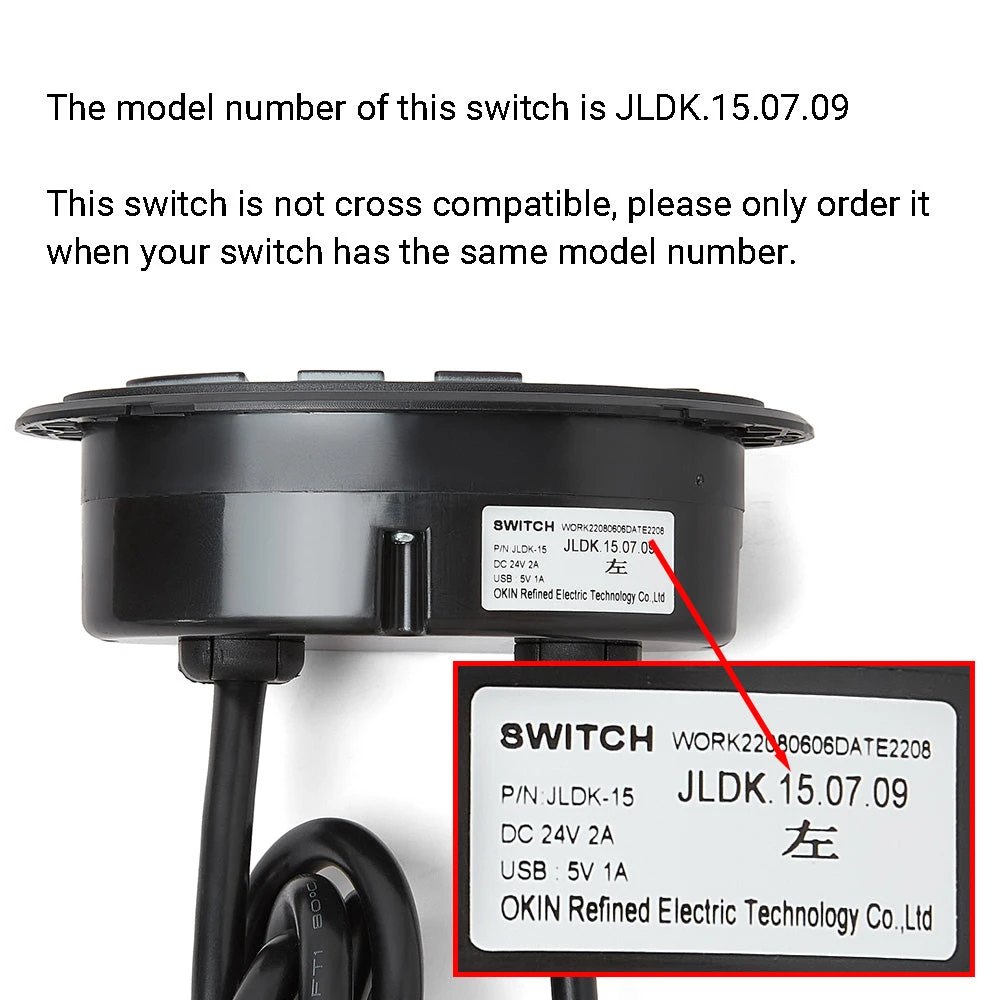 OKIN JLDK.15.07.09 Switch For Recliner Lift Chair 7 Buttons 7 Pin With USB 4 OKIN JLDK.15.07.09 Switch For Recliner Lift Chair 7 Buttons 7 Pin With USB - Image 2