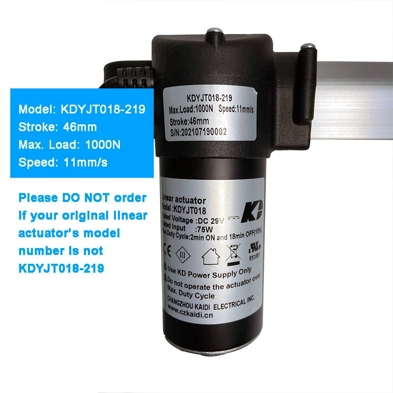 KDYJT018-219 Kaidi Linear Actuator For Power Recliner Lift Chairs Motor Replacement 4 KDYJT018-219 Kaidi Linear Actuator For Power Recliner Lift Chairs Motor Replacement - Image 2