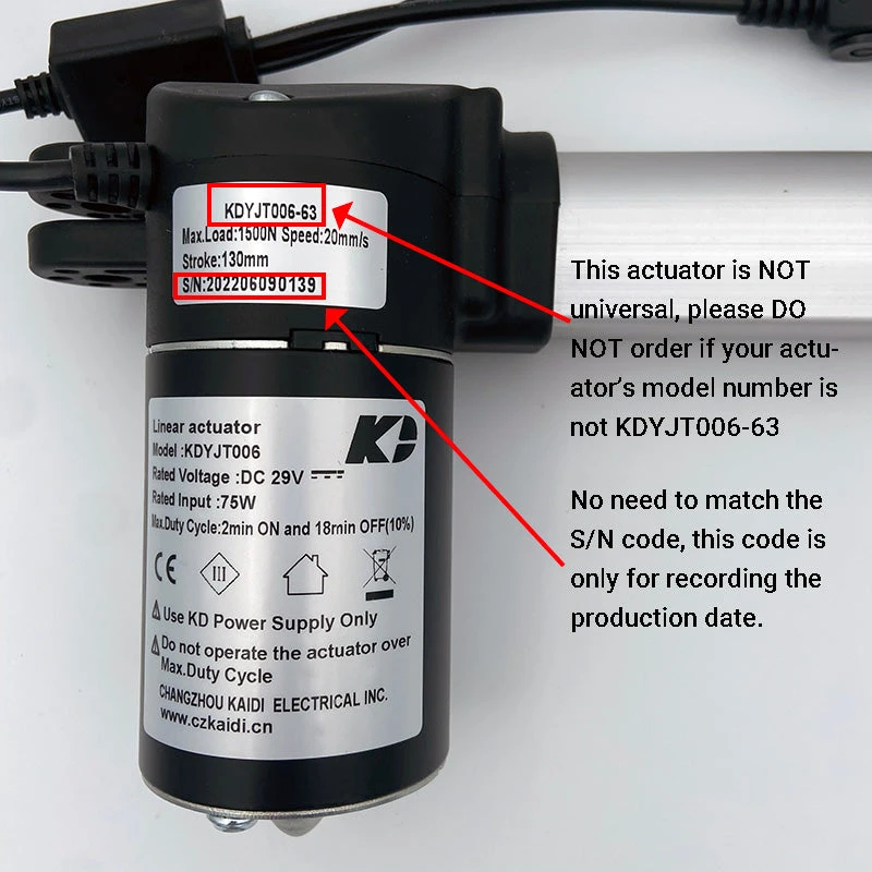 Kaidi KDYJT006-63 Linear Actuator Motor Assembly 4 Kaidi KDYJT006-63 Linear Actuator Motor Assembly - Image 2