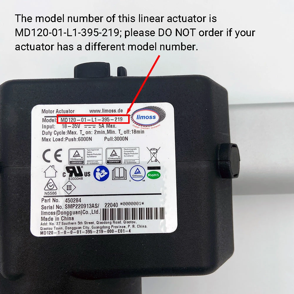 Limoss MD120-01-L1-395-219 Linear Actuator 4 Limoss MD120-01-L1-395-219 Linear Actuator - Image 2