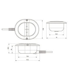 Universal Fixed Side Hand Controller For Electric Furniture Oval 2 Button 5 Pin Handset -Life Easy Supply SM FT0402