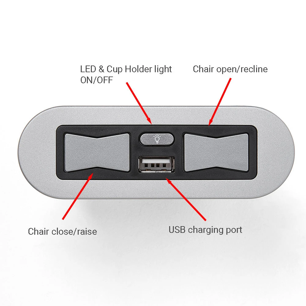 EMoMo HX90C2LUC/HX90C2LUCN Switch 3 Button 2 Plug With USB Port For Lift Chair And Power Recliner 4 EMoMo HX90C2LUC/HX90C2LUCN Switch 3 Button 2 Plug With USB Port For Lift Chair And Power Recliner - Image 2